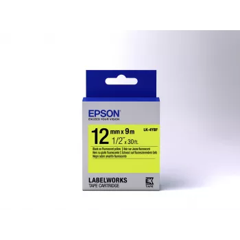 Cartucho de etiquetas Epson fluorescente LK-4YBF negro/amarillo 12mm (9m)