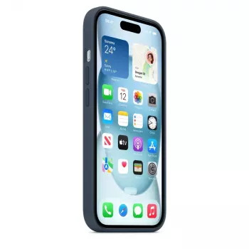 Funda de silicona para Apple iPhone 15 MagSafe Storm Blue