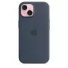 Funda de silicona para Apple iPhone 15 MagSafe Storm Blue