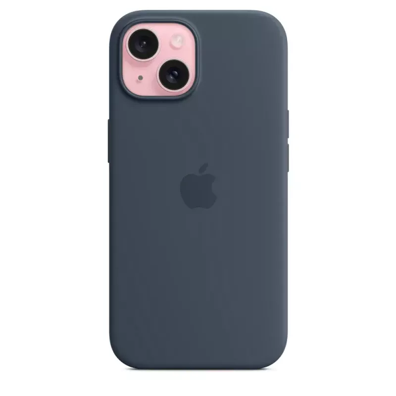 Funda de silicona para Apple iPhone 15 MagSafe Storm Blue