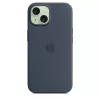 Funda de silicona para Apple iPhone 15 MagSafe Storm Blue