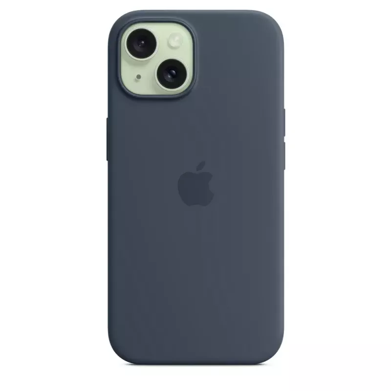 Funda de silicona para Apple iPhone 15 MagSafe Storm Blue