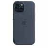 Funda de silicona para Apple iPhone 15 MagSafe Storm Blue