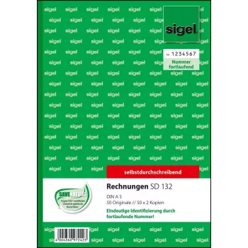 Formulario comercial Sigel SD132 A5 Rosa Blanco Amarillo 150 hojas