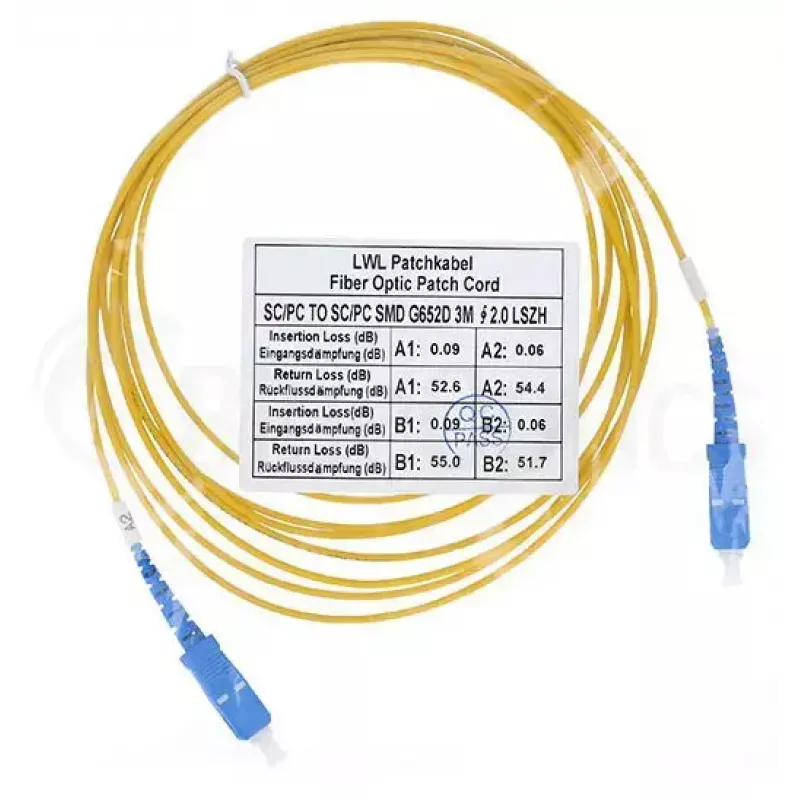 Cable de fibra óptica BlueOptics SFP2222BU10MK SC G.657.A1 10 m amarillo