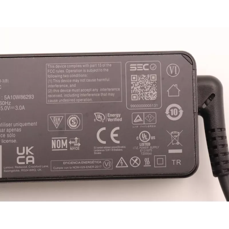 Adaptador de corriente Lenovo 5A10W86293 para interiores 45 W negro