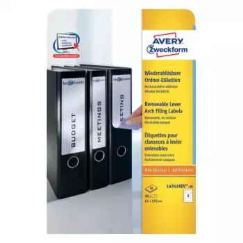 Etiqueta autoadhesiva Avery L4761REV-20 rectángulo redondeado reutilizable blanco 80 uds.