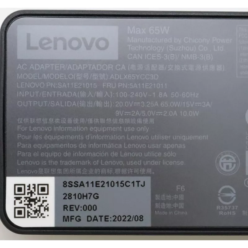 Lenovo 5A11E21011 fuente de alimentación para interiores 45 W negro
