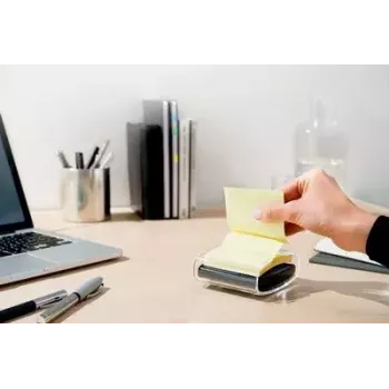 3M Post-it PRO-B1Y dispensador Z-Notes con 1 bloc (90 hojas), negro/amarillo