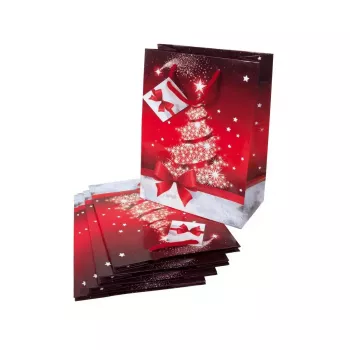 Bolsa de papel Sigel GT023 rojo blanco
