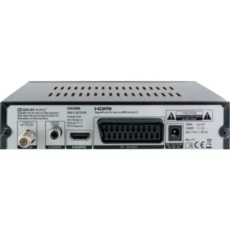 Receptor de televisión Schwaiger DSR500HD por cable Full HD Negro
