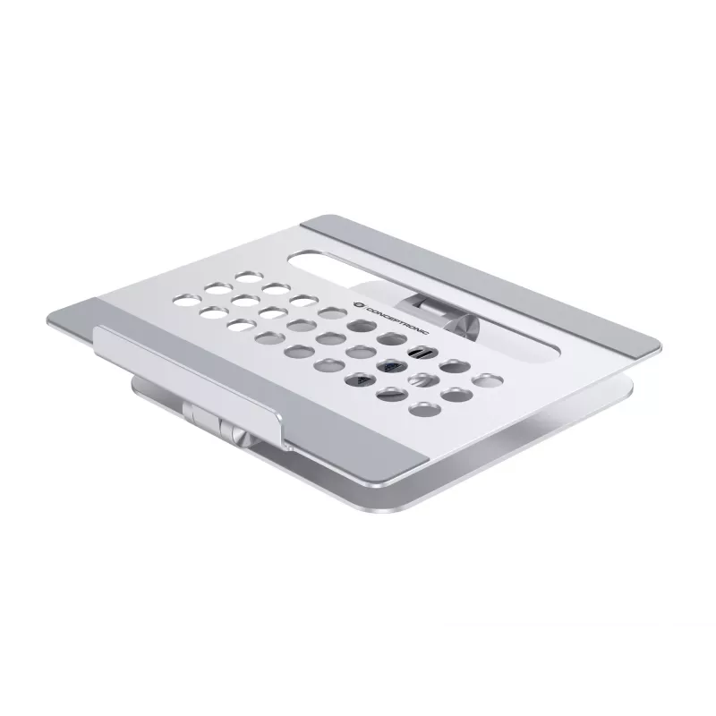 Conceptronic DONN27G, Soporte para portátil, Plata, Aluminio, 360°, USB 3.2 Gen 1 (3.1 Gen 1) Type-C, 5000 Mbit/s