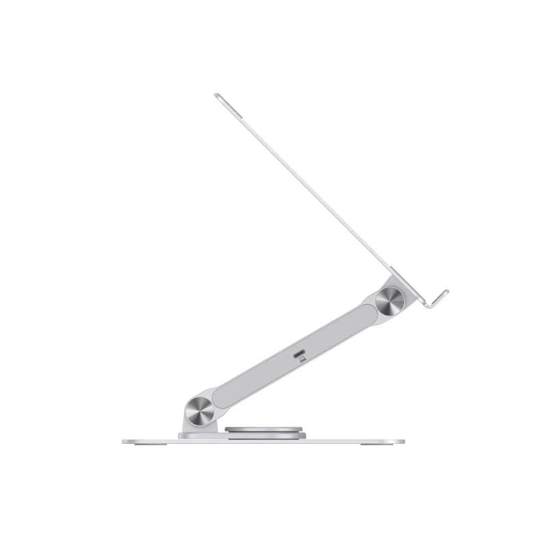Conceptronic DONN27G, Soporte para portátil, Plata, Aluminio, 360°, USB 3.2 Gen 1 (3.1 Gen 1) Type-C, 5000 Mbit/s