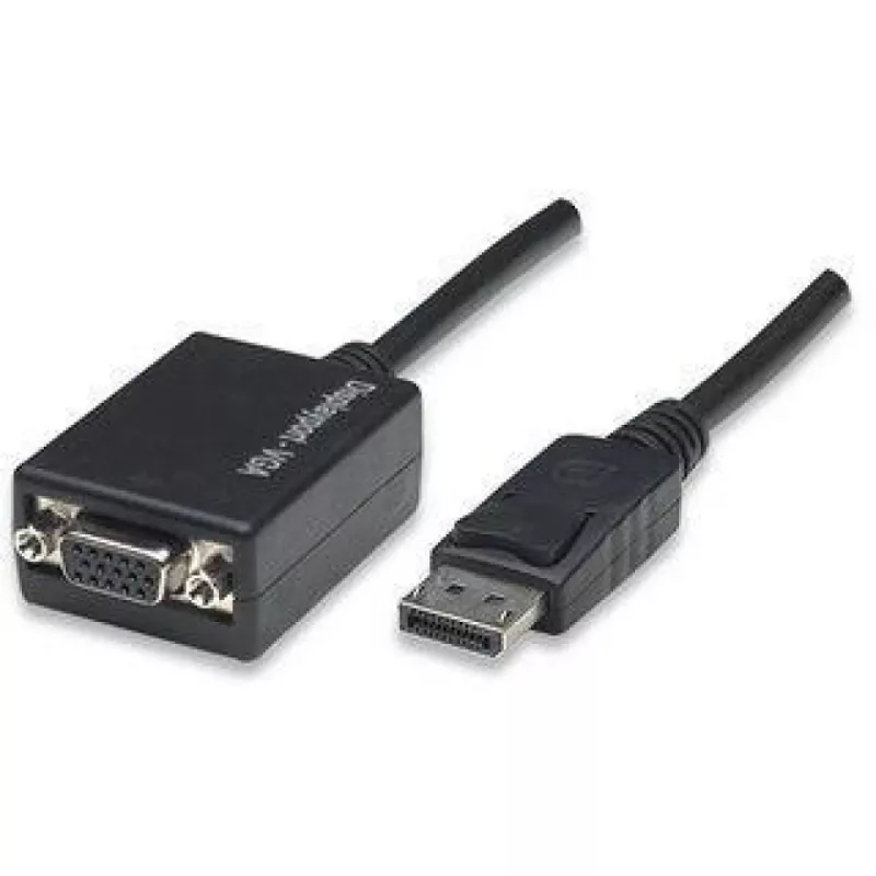 Adaptador Techly DisplayPort DP a VGA M F IADAP DSP-250, 0,07 m, DisplayPort, 2 x VGA (D-Sub), macho, hembra, 1920 x 1200 píxeles