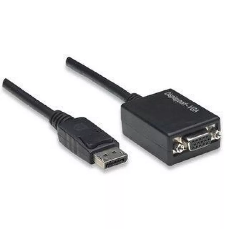 Adaptador Techly DisplayPort DP a VGA M F IADAP DSP-250, 0,07 m, DisplayPort, 2 x VGA (D-Sub), macho, hembra, 1920 x 1200 píxeles