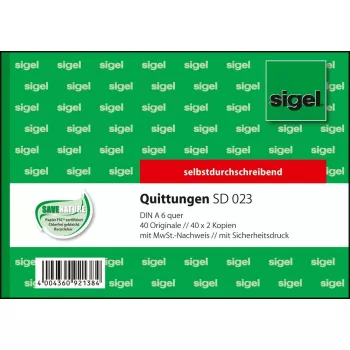 Formulario comercial Sigel SD023 verde A6 Q 120 hojas