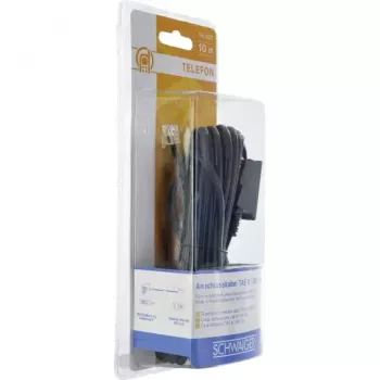 Cable RJ-11 Schwaiger 10m TAE-N negro