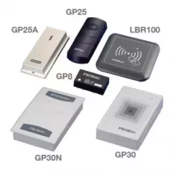 Lector RFID Promag GP20 125 kHz EM4102 — Lector de proximidad 125 kHz EM4102, interfaz serie