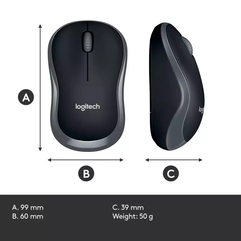 Ratón Logitech M185 Swift Wireless Gris