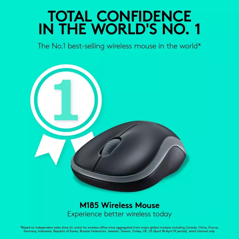 Ratón Logitech M185 Swift Wireless Gris