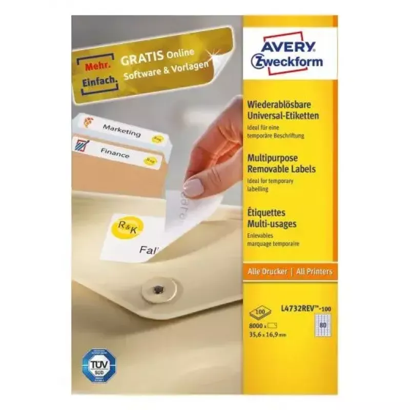 Etiqueta de impresora autoadhesiva Avery L4732REV-100
