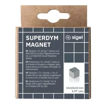 Sigel BA192 Imán para manualidades cubo neodimio plata 10 mm