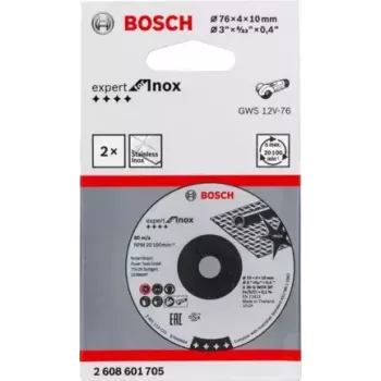 Bosch Expert for Inox discos de lijado, 76 x 4 x 10 mm, 2 uds.