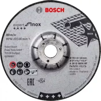 Bosch Expert for Inox discos de lijado, 76 x 4 x 10 mm, 2 uds.