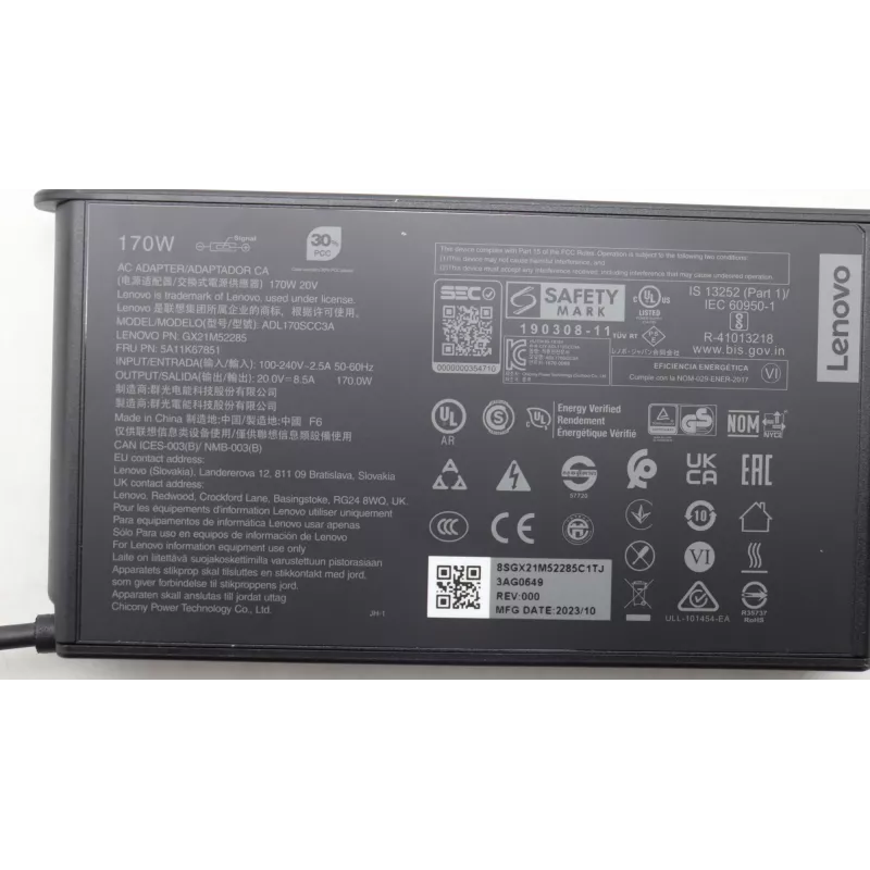 Lenovo 5A11K67851 fuente de alimentación/inversor interior 170 W negro