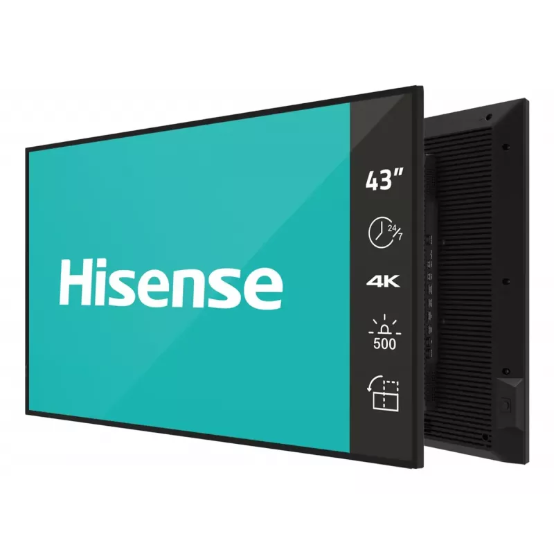 Smart TV Hisense 43 pulgadas E5QTUK QLED 3840x2160 (4K) Full HD, Android 11, 500 cd/m², 8 ms, VESA, negro