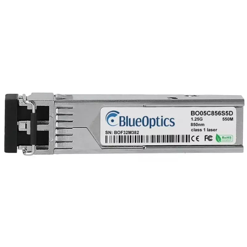 Transceptor SFP de fibra óptica BlueOptics J4858D-BO, 1250 Mbit/s, 850 nm, plateado