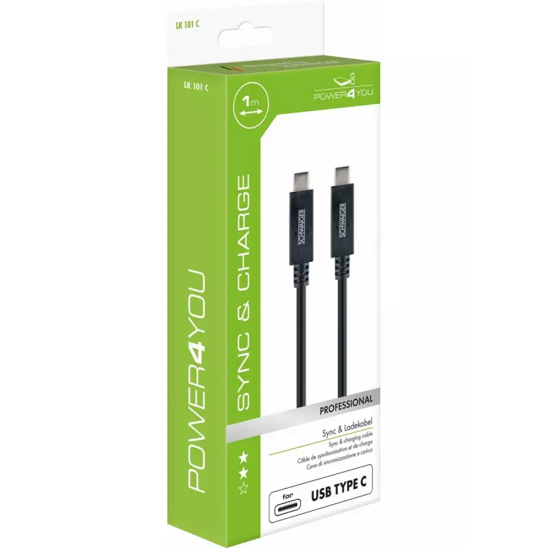 Cable USB Schwaiger LK 101 C USB 3.2 Gen 2 1 m negro