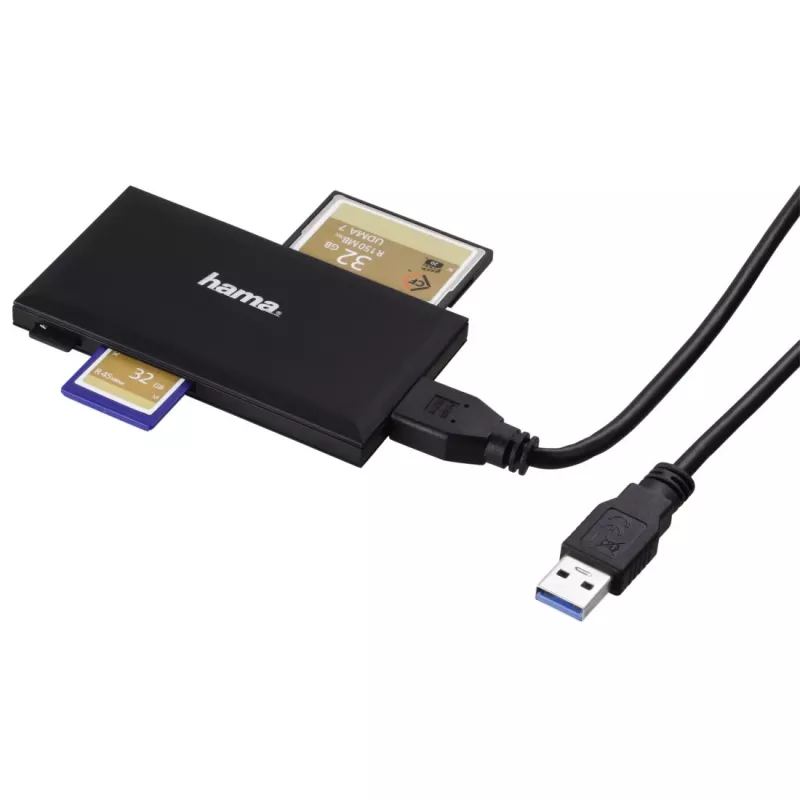 Lector de tarjetas Hama 00181018 USB 3.2 Gen 1 (3.1 Gen 1) Type-A negro