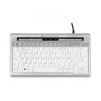 BakkerElkhuizen S-board 840 UK Qwerty, Tenkeyless (80 - 87%), Cableado, USB, Interruptores de tijera, QWERTY, Gris claro, Blanco