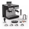 Cafetera espresso KRUPS XP801T semiautomática con molinillo integrado, depósito de agua de 3 litros, salida para 2 tazas, negro/acero inoxidable