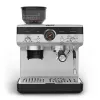 Cafetera espresso KRUPS XP801T semiautomática con molinillo integrado, depósito de agua de 3 litros, salida para 2 tazas, negro/acero inoxidable