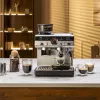 Cafetera espresso KRUPS XP801T semiautomática con molinillo integrado, depósito de agua de 3 litros, salida para 2 tazas, negro/acero inoxidable