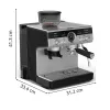 Cafetera espresso KRUPS XP801T semiautomática con molinillo integrado, depósito de agua de 3 litros, salida para 2 tazas, negro/acero inoxidable