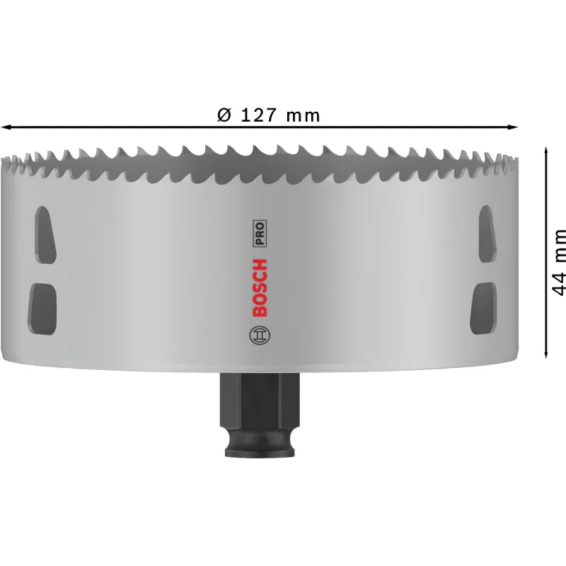 Bosch PRO Multi Material PC Plus, 44/127 mm, individual, broca, pladur, metal, metales no férricos, plástico, madera blanda, negro, gris, acero al cobalto, acero rápido aleado con cobalto (HSS-Co)