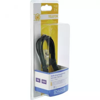 Cable de red Schwaiger 3,0 m RJ-11 - RJ-45 3 m negro