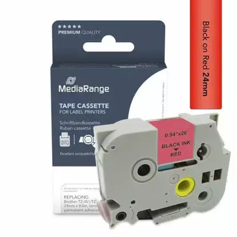 Cinta de etiquetar MediaRange MRBTZ451 compatible con Brother TZ-451