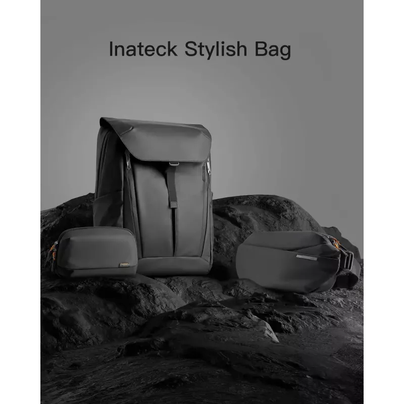 Bolso bandolera Inateck LB03014 — unisex poliéster 900D, cremallera, 4 l, negro