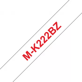 Cinta de etiquetado Brother M-K222BZ rojo sobre blanco