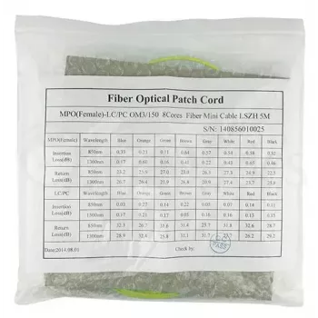 Cable de fibra óptica MPO 4x LC BlueOptics CBL-MPO12-4LC-SMF-10M 10m G.657.A1
