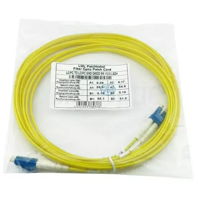Cable de conexión de fibra óptica BlueOptics SFP3131BU2MK — OS2 monomodo, 2 m, LC–LC, 9 µm, dúplex completo