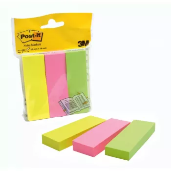Notas adhesivas 3M 671-3 rectángulo verde, rosa, amarillo 100 hojas autoadhesivas