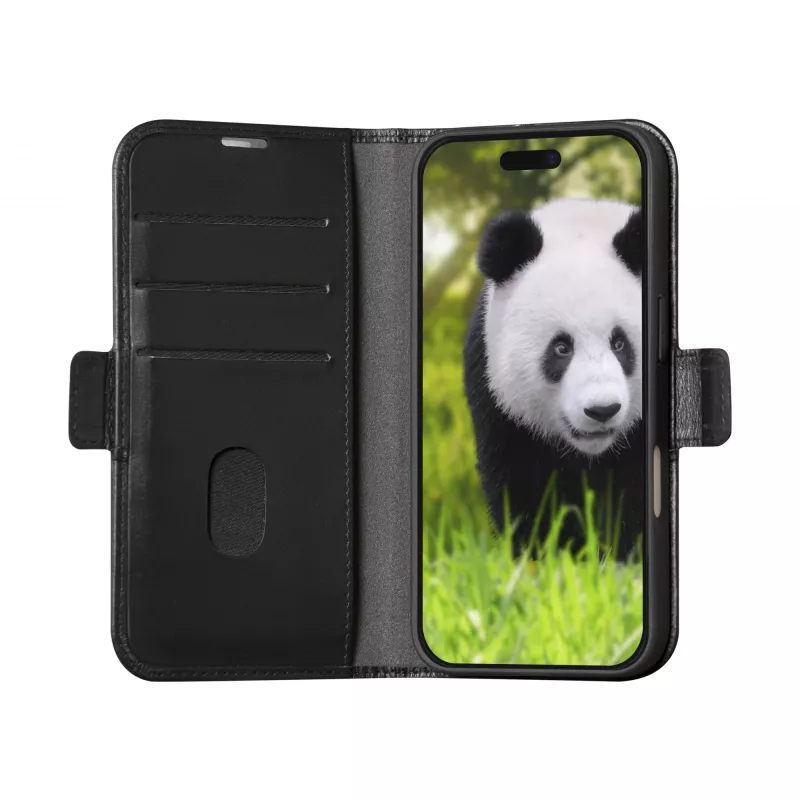 Funda tipo folio dbramante1928 iPhone 16 Pro negra 3 compartimentos para tarjetas