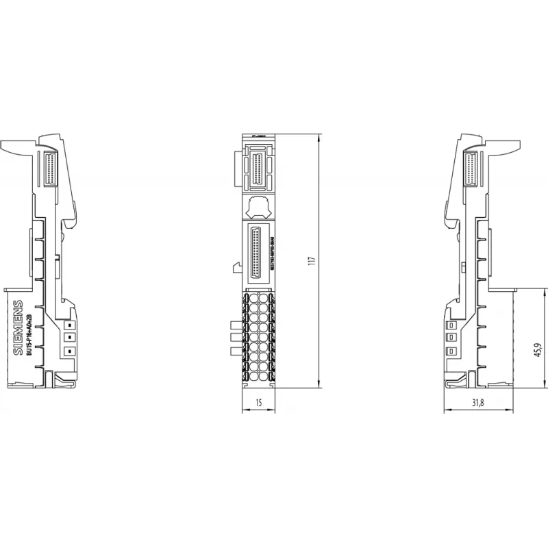 Siemens 6ES7193-6BP00-0BA0 bornes eléctricos