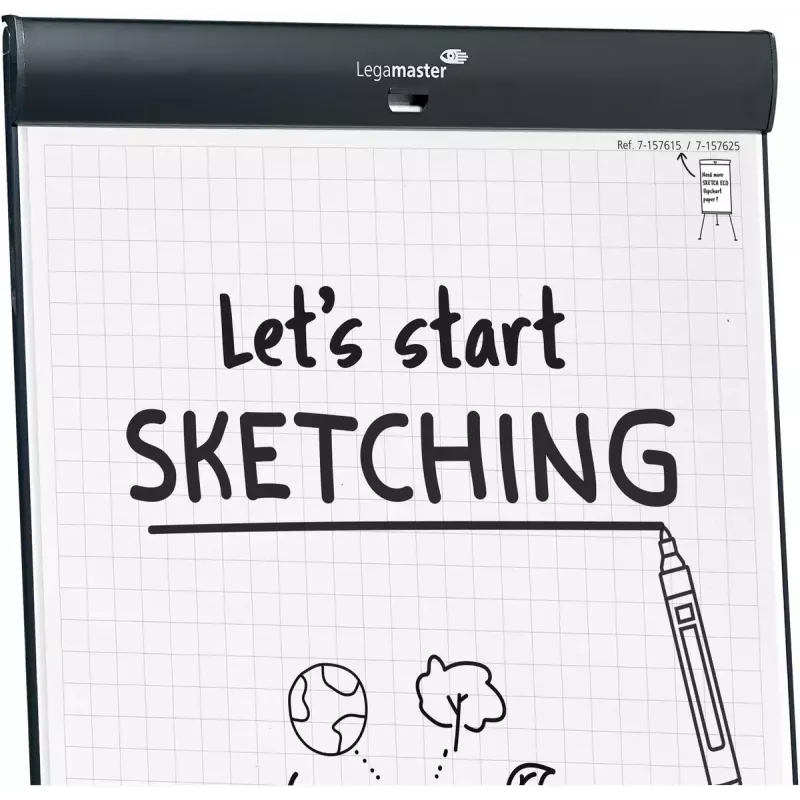 Legamaster SKETCH PRO rotafolio móvil con base de estrella acero 5 ruedas