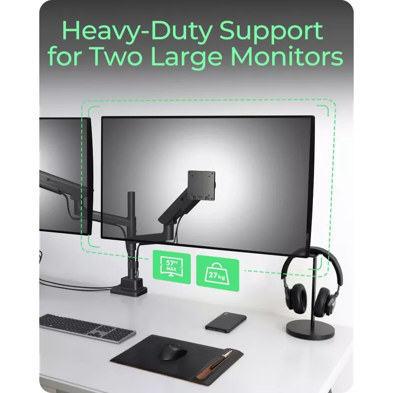 ICY BOX IB-MS702-T Soporte de monitor 144,8 cm (57 inch) Escritorio Negro